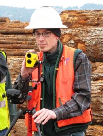 ACI Forester Jason Martin with the Stockpile Measurement Equipment